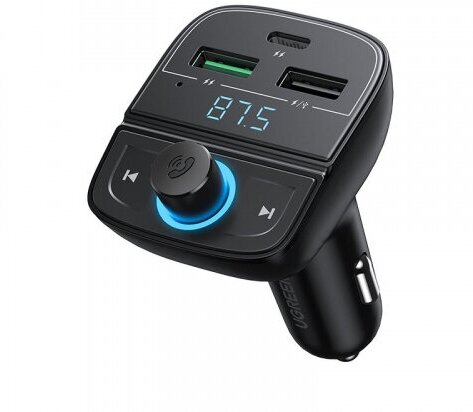 Автомобильное зарядное устройство с FM трансмитером Ugreen CD229 (80910)Bluetooth + TF Slot, черный
