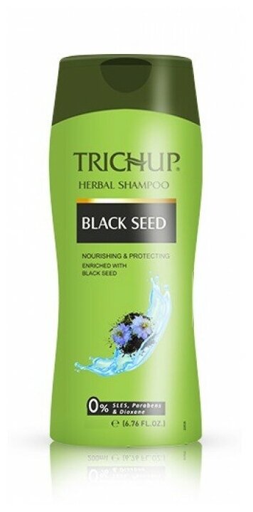 Шампунь Тричап с черным тмином (Trichup Herbal Black Seed Shampoo) для слабых и тусклых волос, 200 мл