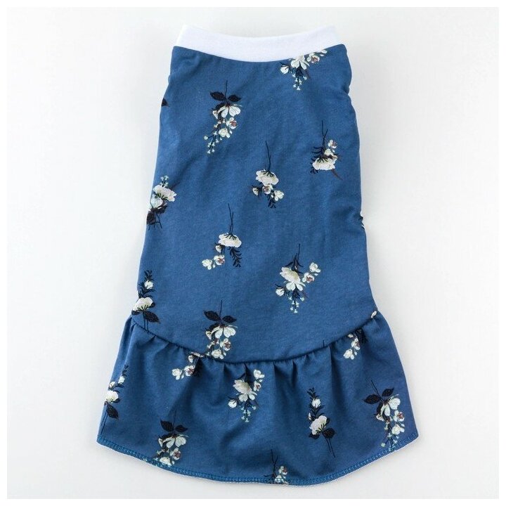 Платье для собак кулирка XS Синее Пушистое счастье 9345587 . - фотография № 7