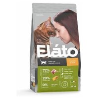 Корм для кошек Elato с курицей и уткой для выведения комочков шерсти 1,5 кг