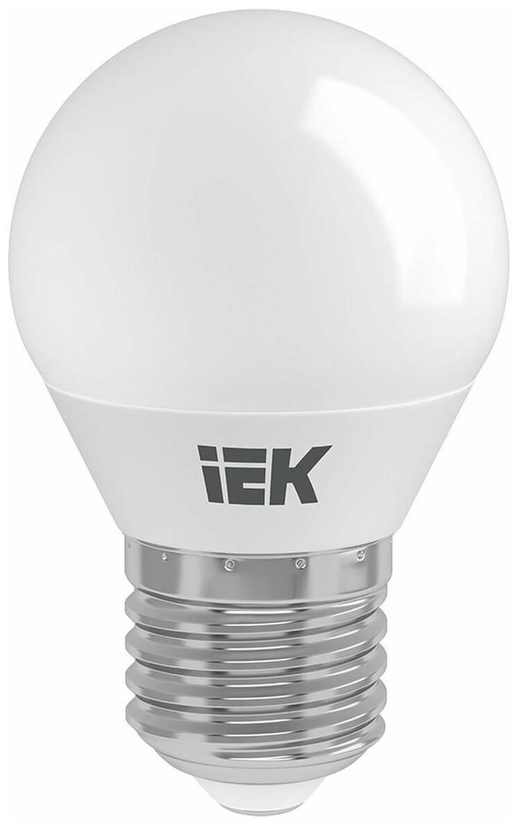 (5 шт.) Светодиодная лампочка IEK шар G45 E27 5W(450lm) 4000K 4K 78x45 матов. ECO LLE-G45-5-230-40-E27