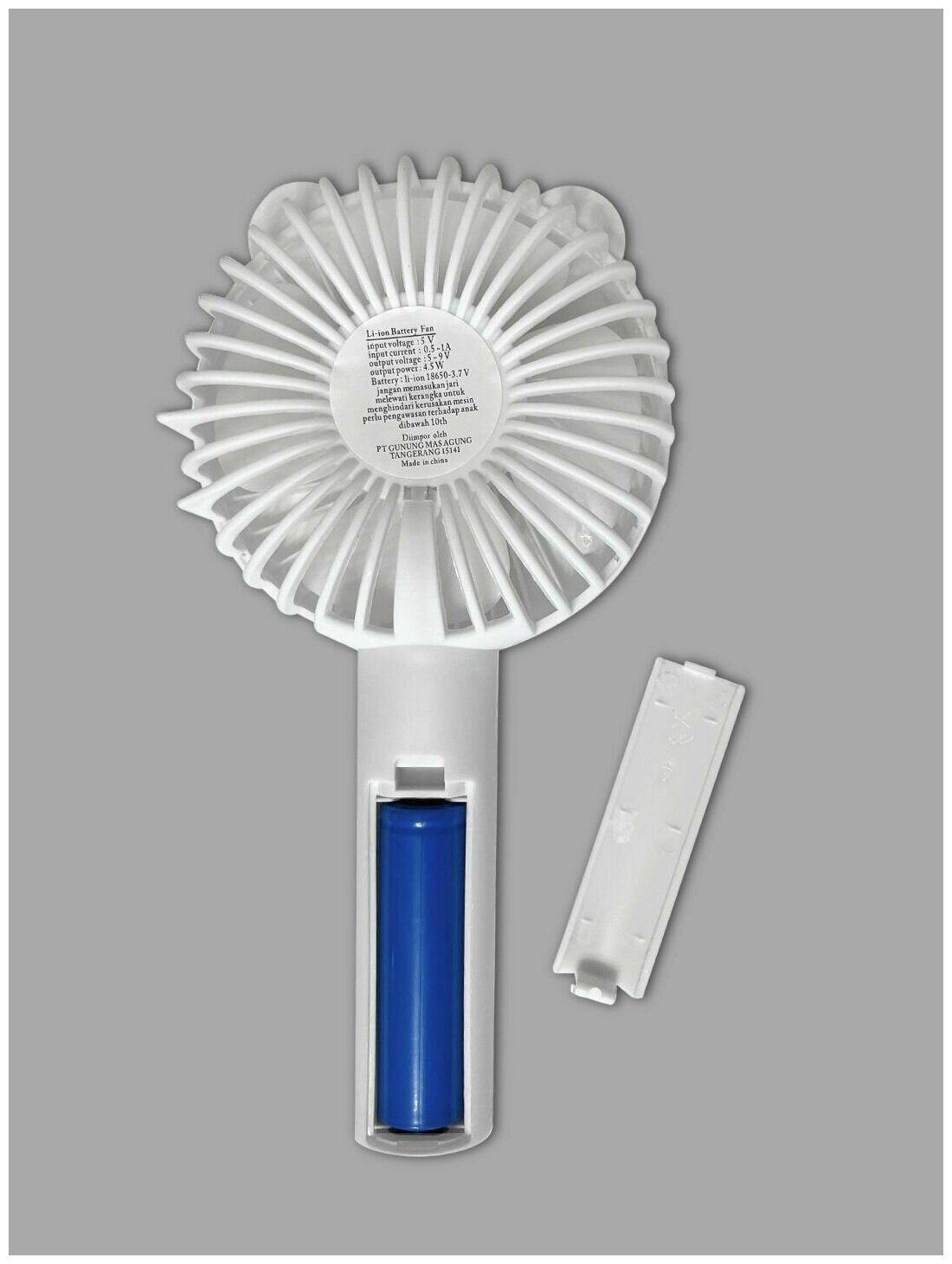 Портативный ручной настольный мини - вентилятор, 3 скорости, подсветка, USB зарядка - фотография № 6