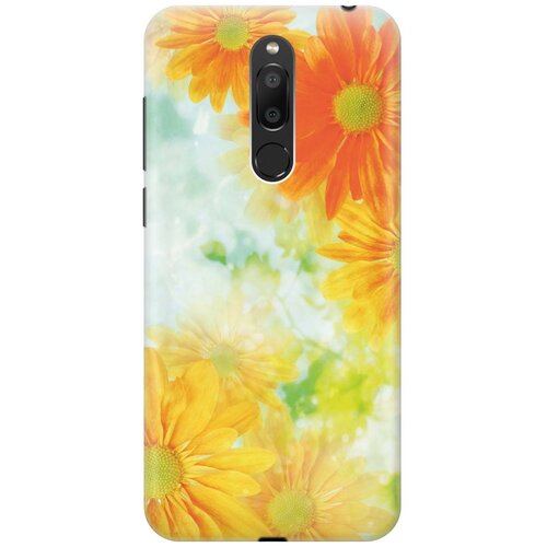 фото Cиликоновый чехол на meizu m6t / мейзу 6т с принтом "оранжевые цветы" gosso