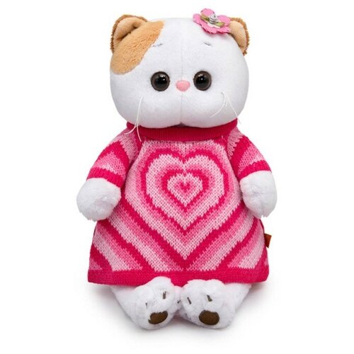 фото Мягкая игрушка «ли-ли в вязаном платье с сердцем», 24 см basik&co