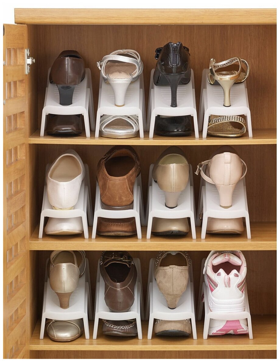 Подставка органайзер для обуви 24,7*9,3*14,5 см Iseto белая - фотография № 4