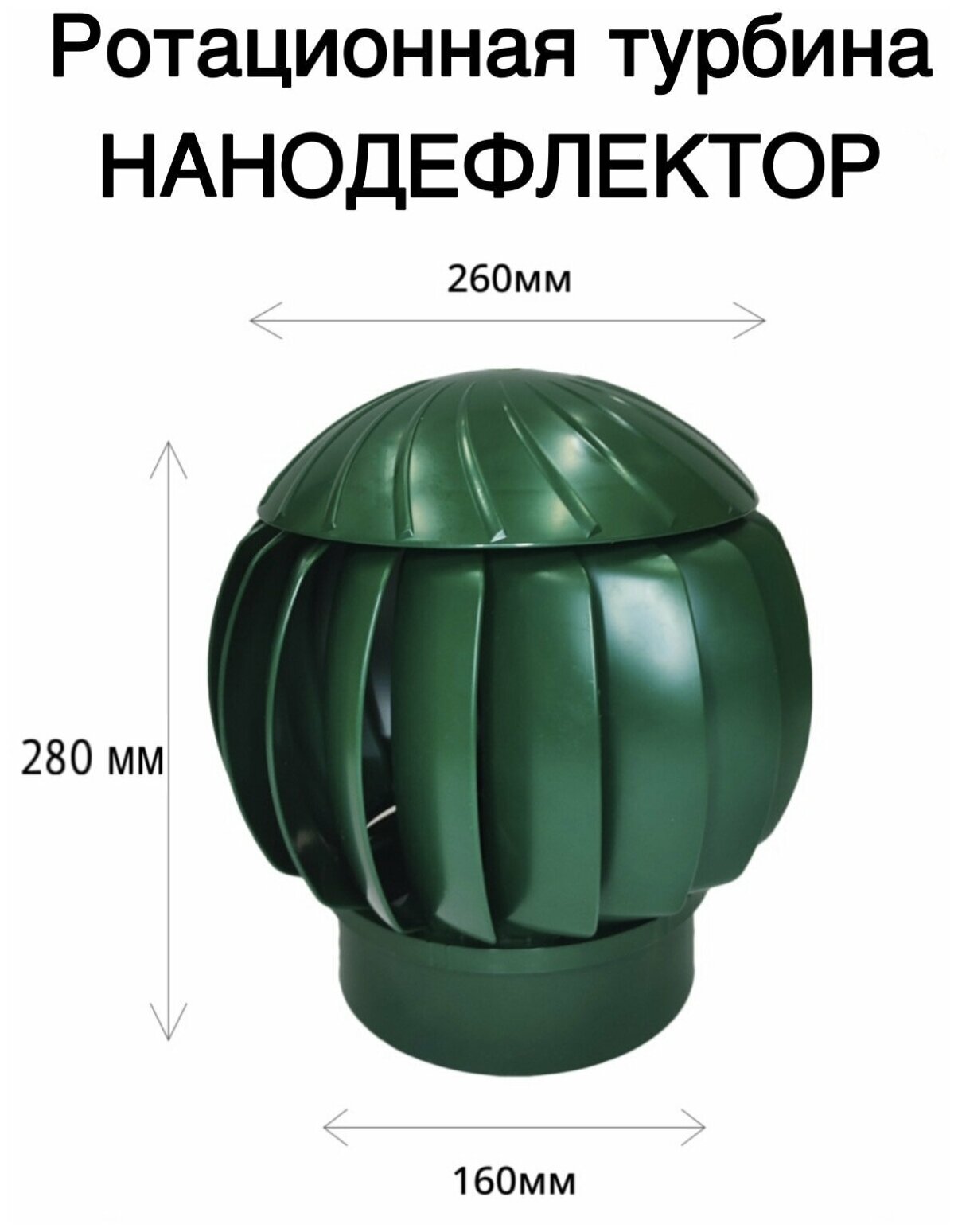 Турбодефлектор Эра RRTV D160 Green - фотография № 11