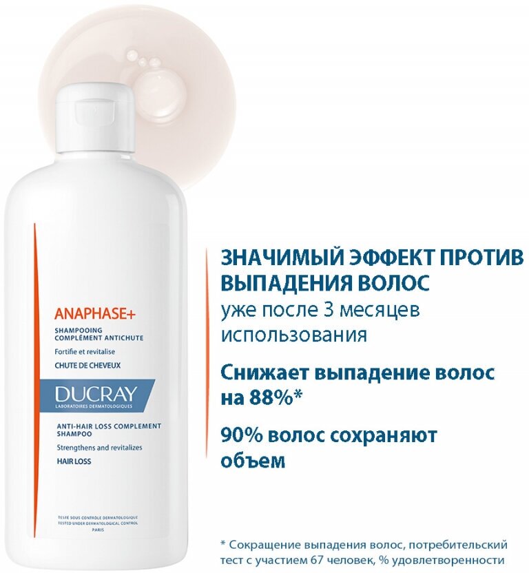 Набор DUCRAY шампунь для ухода за ослабленными, выпадающими волосами, 400 мл х 2 шт