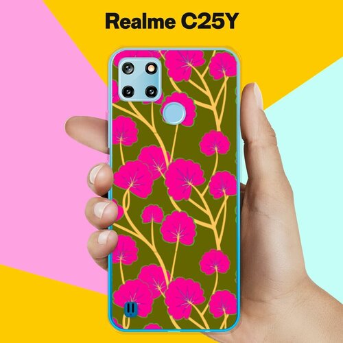 силиконовый чехол на realme c25y синий узор для реалми ц25 ай Силиконовый чехол на realme C25Y Узор 50 / для Реалми Ц25 Ай