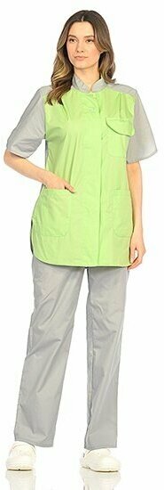 Костюм женский р.40-42 рост 158-164 серый с салатовым ЯЛ-02-52 113-90003461