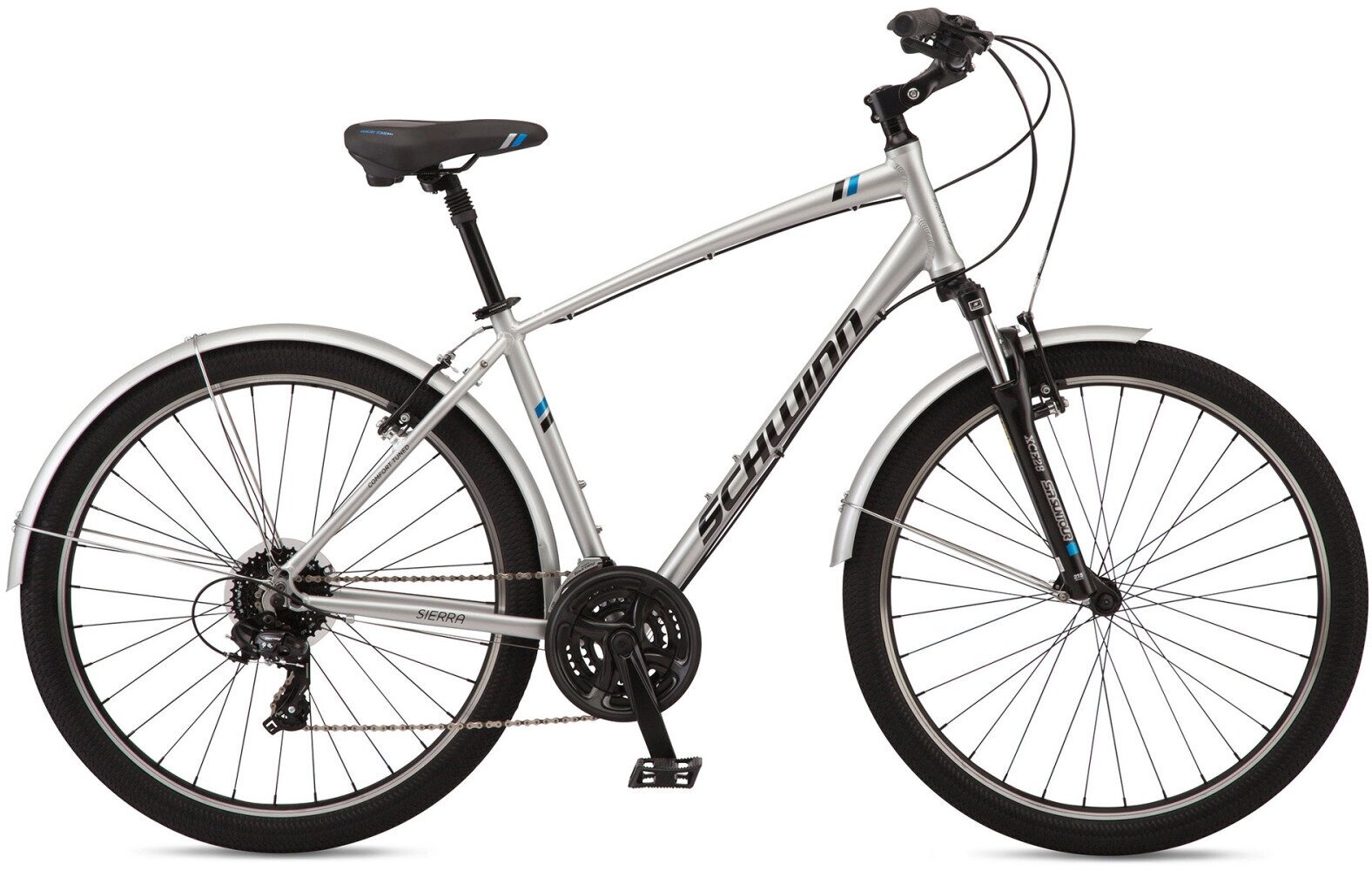 Комфортный велосипед Schwinn Sierra 27,5 (2022) 17" Серебристо-черный (161-178 см)