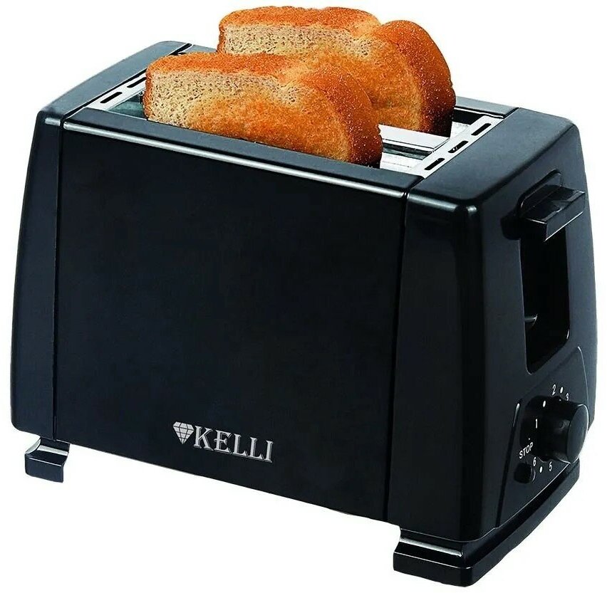 Тостер для хлеба, тостер черный, тостер электрический, 2 отделения для тостов, автоматическое центрирование тостов