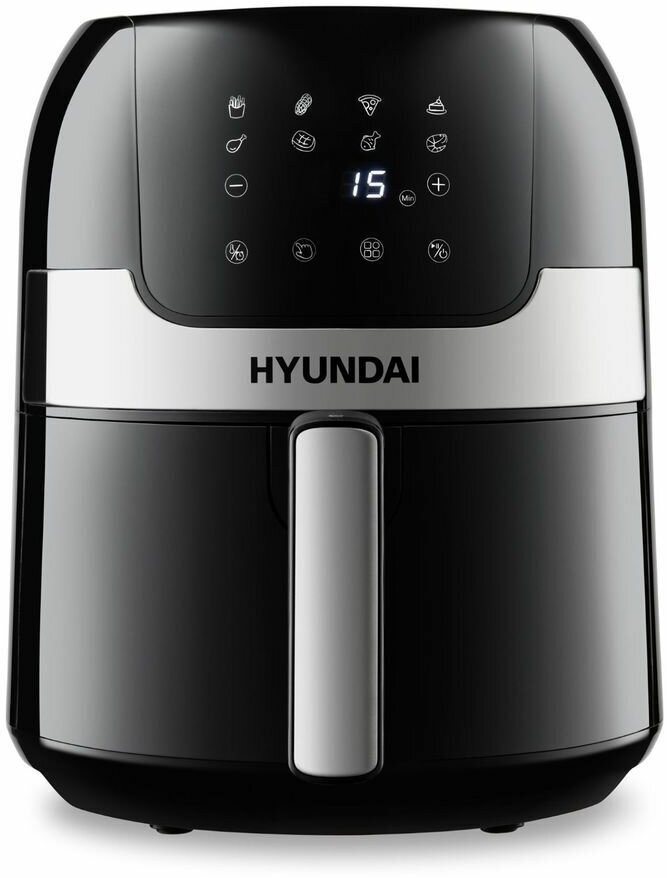 Аэрогриль Hyundai HYF-3555 1500Вт черный/серебристый