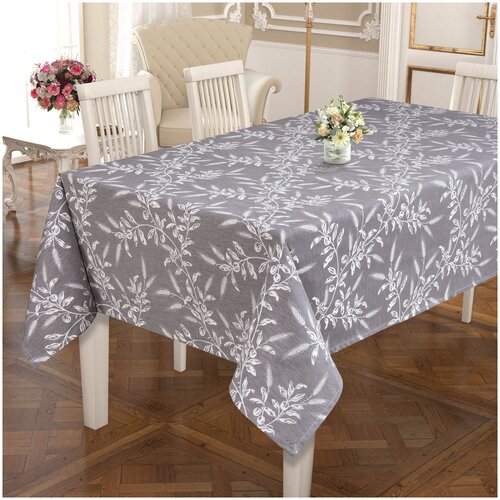 фото Скатерть do&co броде жаккард 160х220 basak серебро do & co
