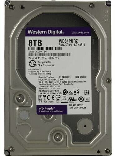 Жесткий диск Western digital Purple 8 Тб WD84PURZ