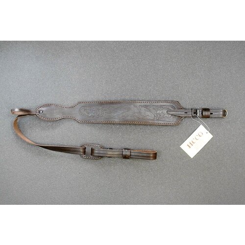 фото Ремень ружейный фигурный однослойный тиснёный на пряжке с противоскользящей подкладкой ррфт-20п-105-м-п иссо