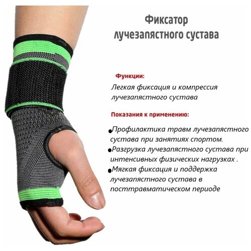 Cуппорт/Бандаж для кисти руки/эластичный/компрессионный. Ортез на лучезапястный сустав спортивный. Фиксатор связок от травмы. IkoloL