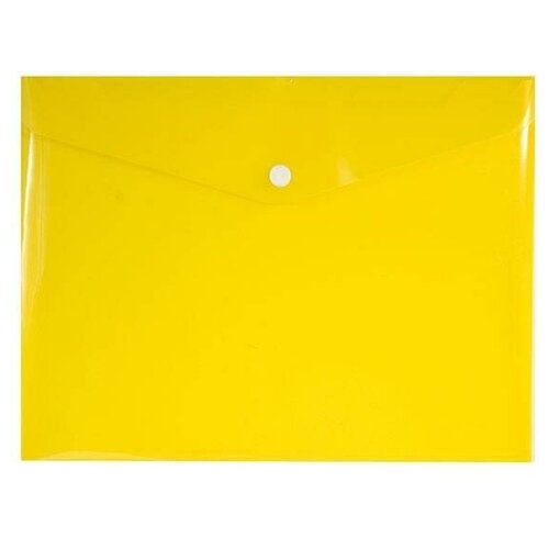 Папка-конверт на кнопке inформат (А5, 180мкм, пластик) прозрачная желтая, 20шт.