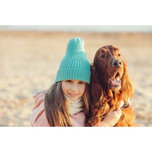 фото Шапка бини ko-ko-ko, размер 48, бирюзовый