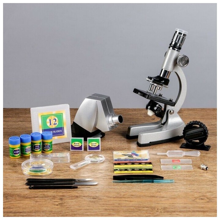 Микроскоп для детей (школьный)с проектором, кратность увеличения 50-1200х, с подсветкой