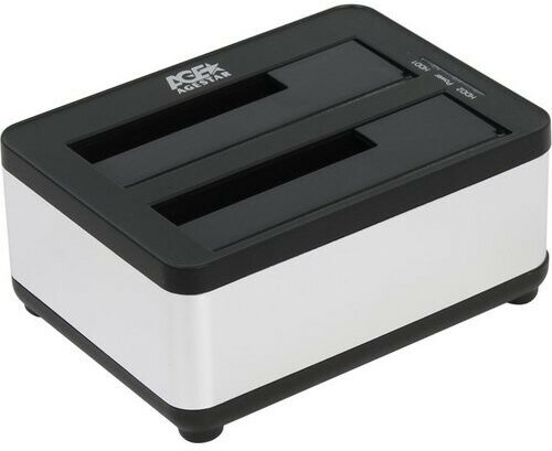 AgeStar Контейнер для HDD 3UBT8 SILVER Док станция для HDD 2.5" 3.5" SATA clone, USB3.0, пластик+алюминий, серебристый,