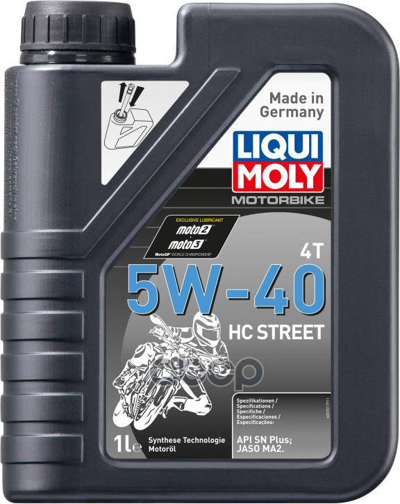 Масло Моторное Для 4-Т. Мотоц. Motorbike 4t Hc Street 5w-40 Sn Ma2 (1л) Liqui moly арт. 20750