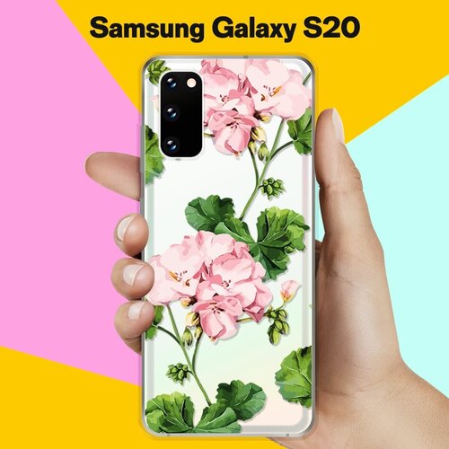 Силиконовый чехол Розовые цветы на Samsung Galaxy S20 силиконовый чехол на samsung galaxy a70 самсунг галакси а70 розовые цветочные уголки прозрачный