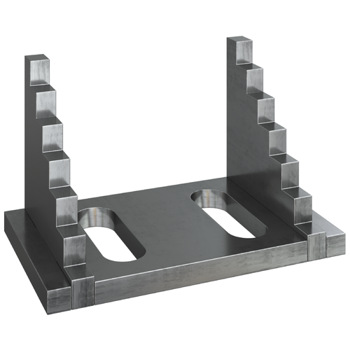 Ступенчатый упор, горка монтажная с шагом 10 мм для сборочных, монтажных, сварочных столов D16