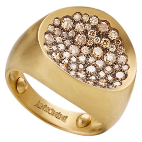 Кольцо Antonini, желтое золото, 750 проба, бриллиант, размер 15