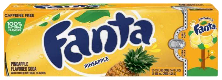 Газированный напиток Fanta, СШАананас, 0.355 л, металлическая банка - фото №1