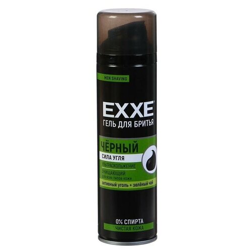 Гель для бритья Exxe Активированный уголь черный, для всех типов кожи, 200 мл