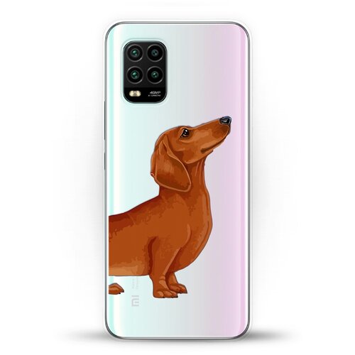 фото Силиконовый чехол коричневая такса на xiaomi mi 10 lite andy & paul