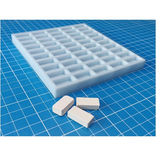 Силиконовая форма для мини кирпичиков строймини масштаб 1:12, 50 шт, миниатюр, макетов, диорам
