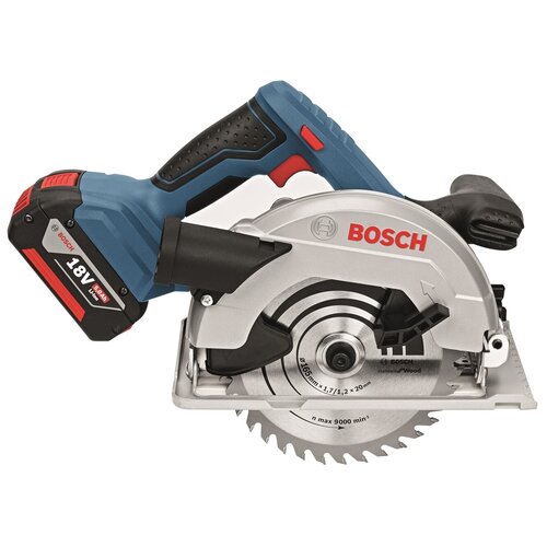 Аккумуляторная дисковая пила BOSCH GKS 18V-57 G 5.0Ач х2 Box, 18 В, разноцветный