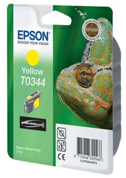 Картридж для струйного принтера Epson C13T03444010, желтый, оригинал - фото №1