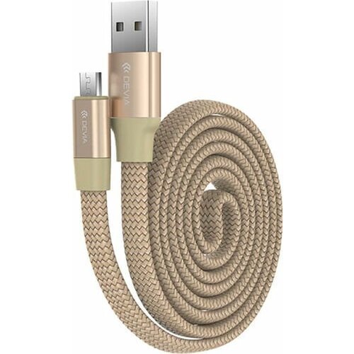 Кабель USB-microUSB Devia Ring Y1, золотистый, 80 см