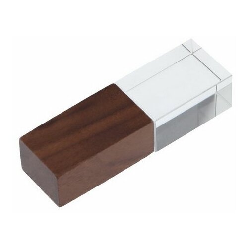 Флешка E 310 Dark Wood, 16 ГБ, USB2.0, чт до 25 Мб/с, зап до 15 Мб/с, синяя подсветка