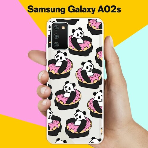 Силиконовый чехол на Samsung Galaxy A02s Панды / для Самсунг Галакси А02с противоударный чехол 59 для samsung galaxy a02s накладка бампер на самсунг галакси а02с