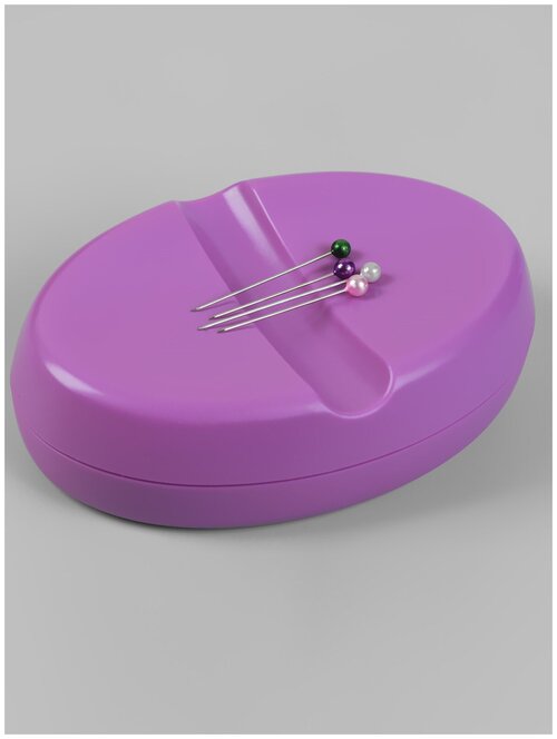 MARU Игольница магнитная, 9,3 × 6,5 см, цвет фиолетовый