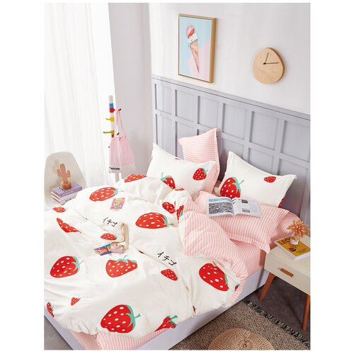 фото Постельное белье семейное tango tpig5-1210, сатин, сатин, 50 х 70 см, белый/красный