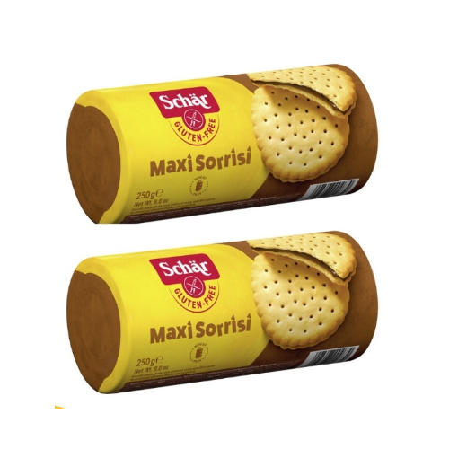 Печенье Schar сэндвич с кремом какао без глютена (Maxi Sorrisi), 2 шт по 250 г
