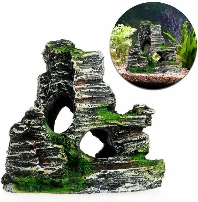 Декорация для аквариума "Грот"; аквариумное украшение в виде скалы - фотография № 4