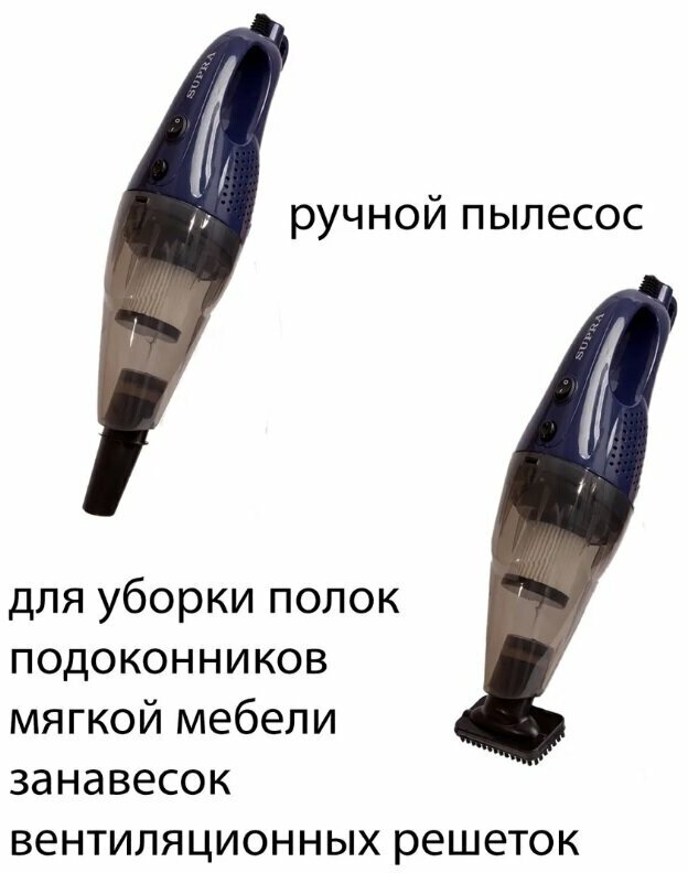 Ручной пылесос (handstick) SUPRA VCS-5090, 600Вт, синий - фото №14