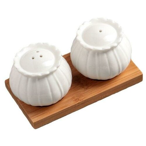 фото Доляна набор для специй эстет тюльпан белый