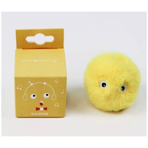 Интерактивная игрушка для кошек Pet gravity cо звуком (сверчок), желтая