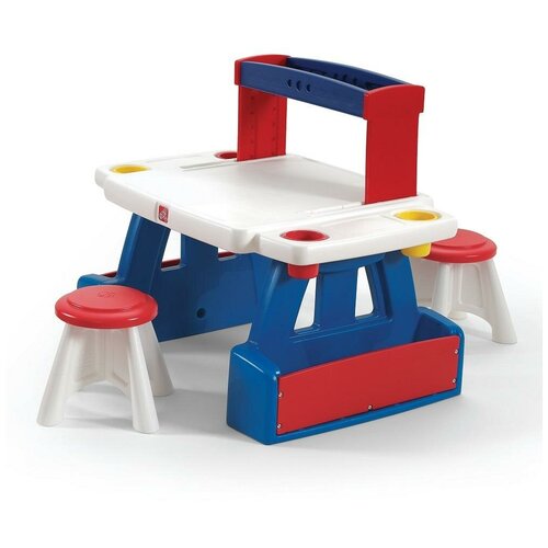 фото Комплект step2 стол+2стула creative projects table 99x67 см красный/синий