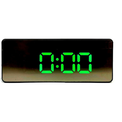Часы настольные зеркальные+дата+температура DS-3698L/4 (ярко-зеленый)