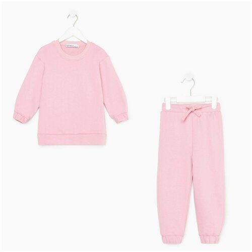 Комплект одежды Kaftan, свитшот и брюки, повседневный стиль, размер 40, розовый
