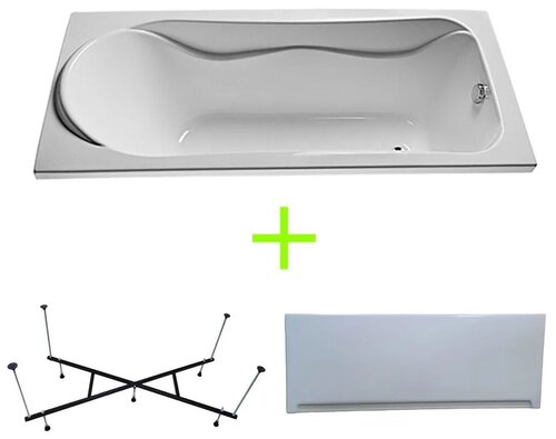 Комплект: ванна 160Х70 + каркас + панель, акриловая ванна AKRA, каркас Х-образный, панель 777, Eurolux, E1016070002+Е5016070029+E6016060057