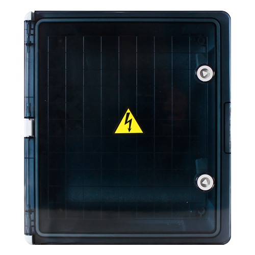 Пластиковый щит с монтажной панелью ЩМПпл 370х325х150мм прозрачная дверь IP65 KRZMI