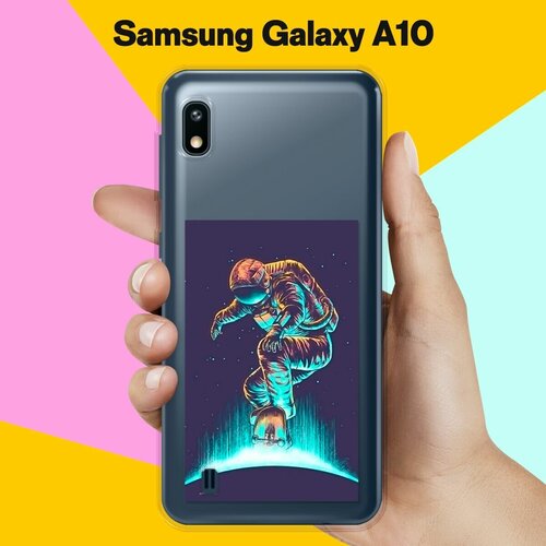 Силиконовый чехол Астронавт-скейтер на Samsung Galaxy A10